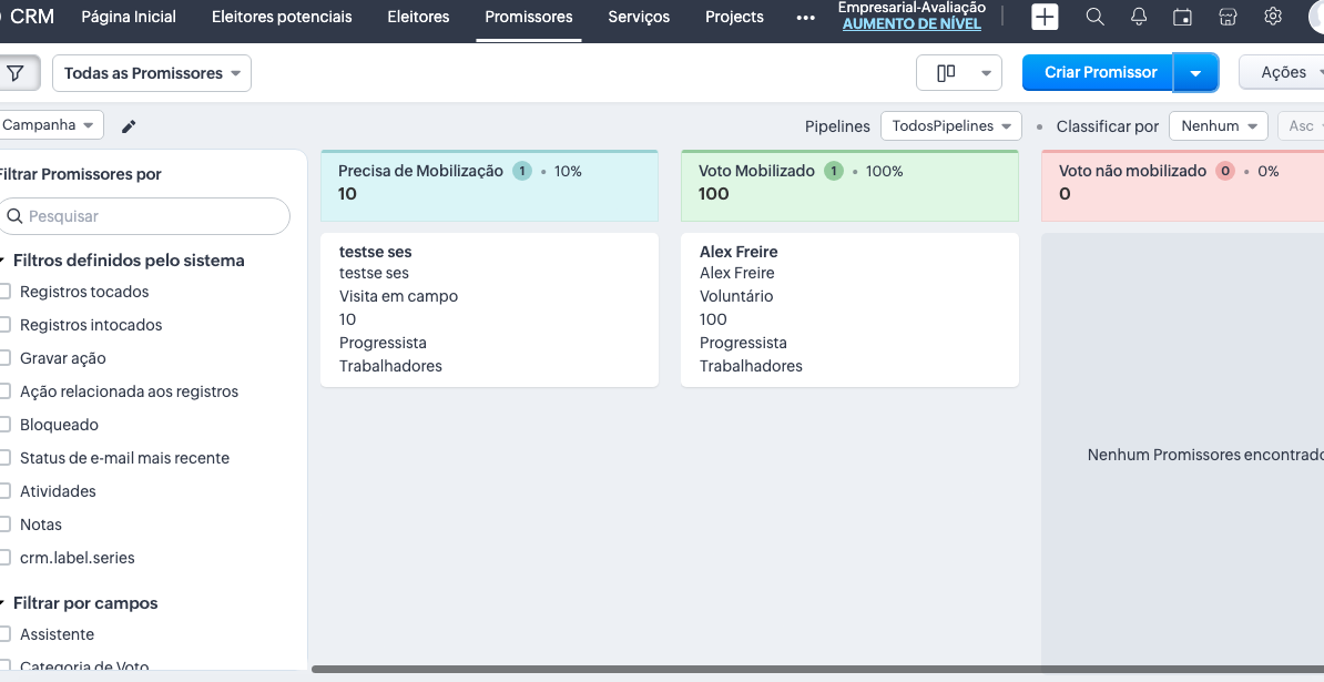 Exemplo de CRM Eleitoral
